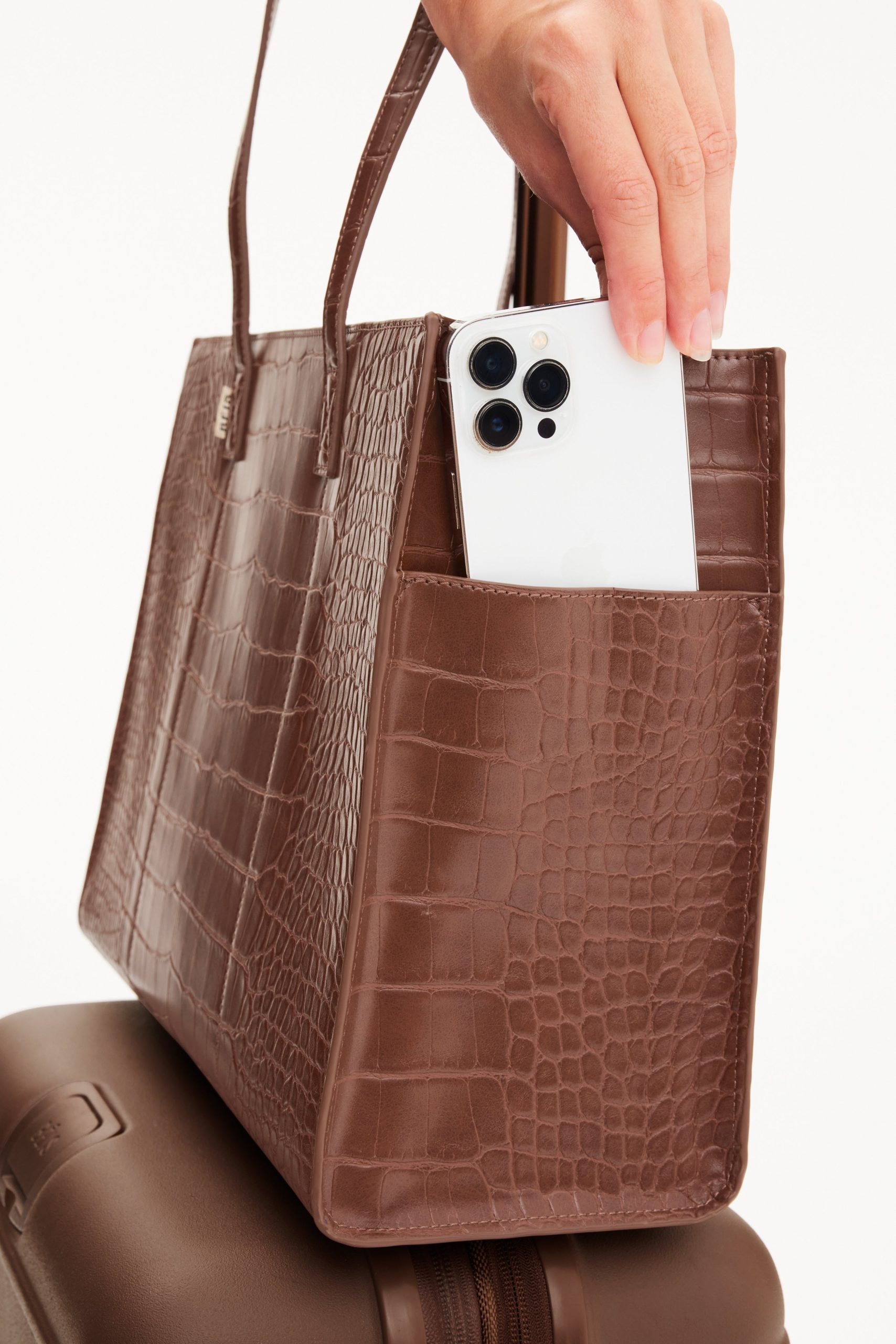 The Work Tote in Maple Croc - Image 14