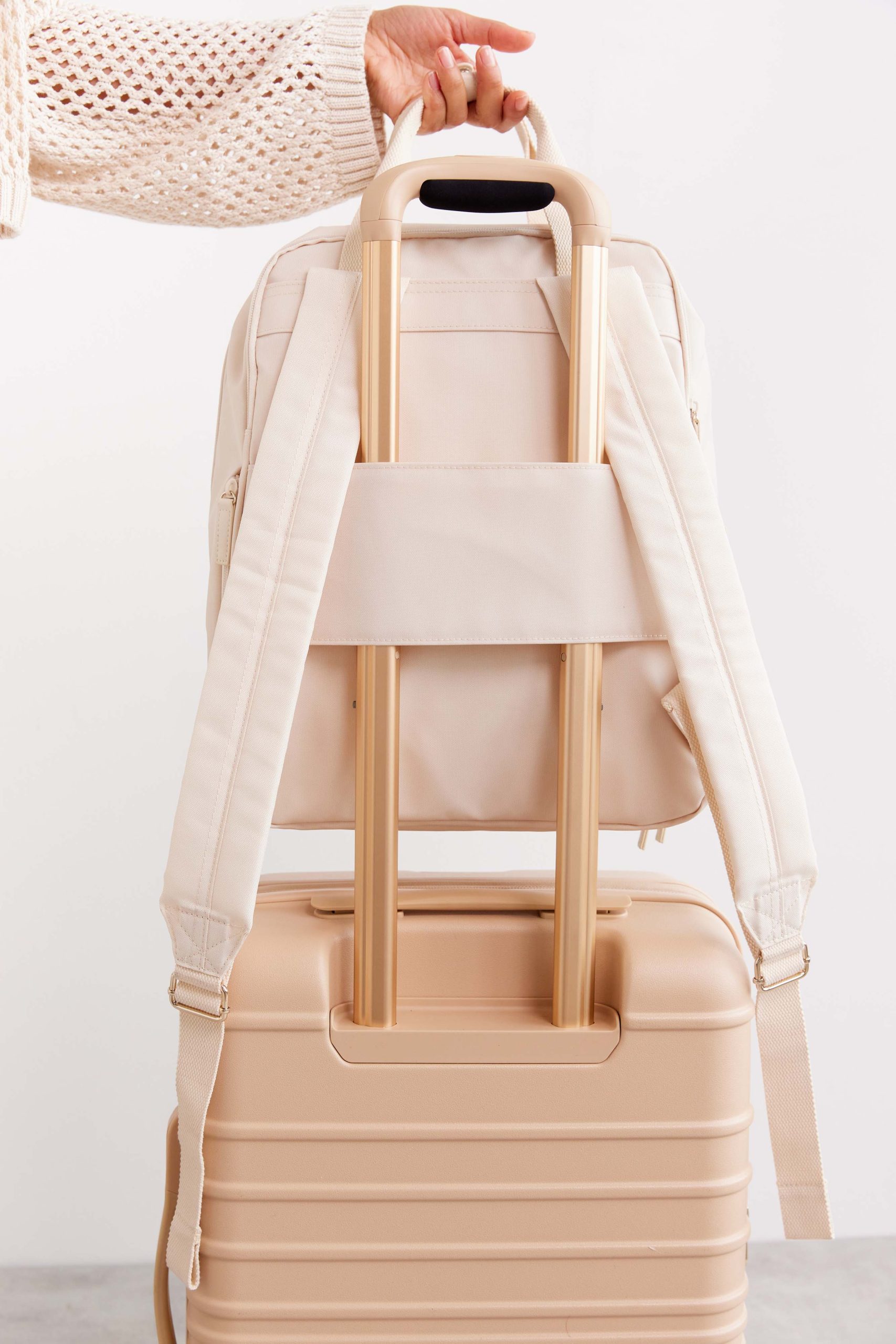 The Expandable Backpack in Beige - Image 11