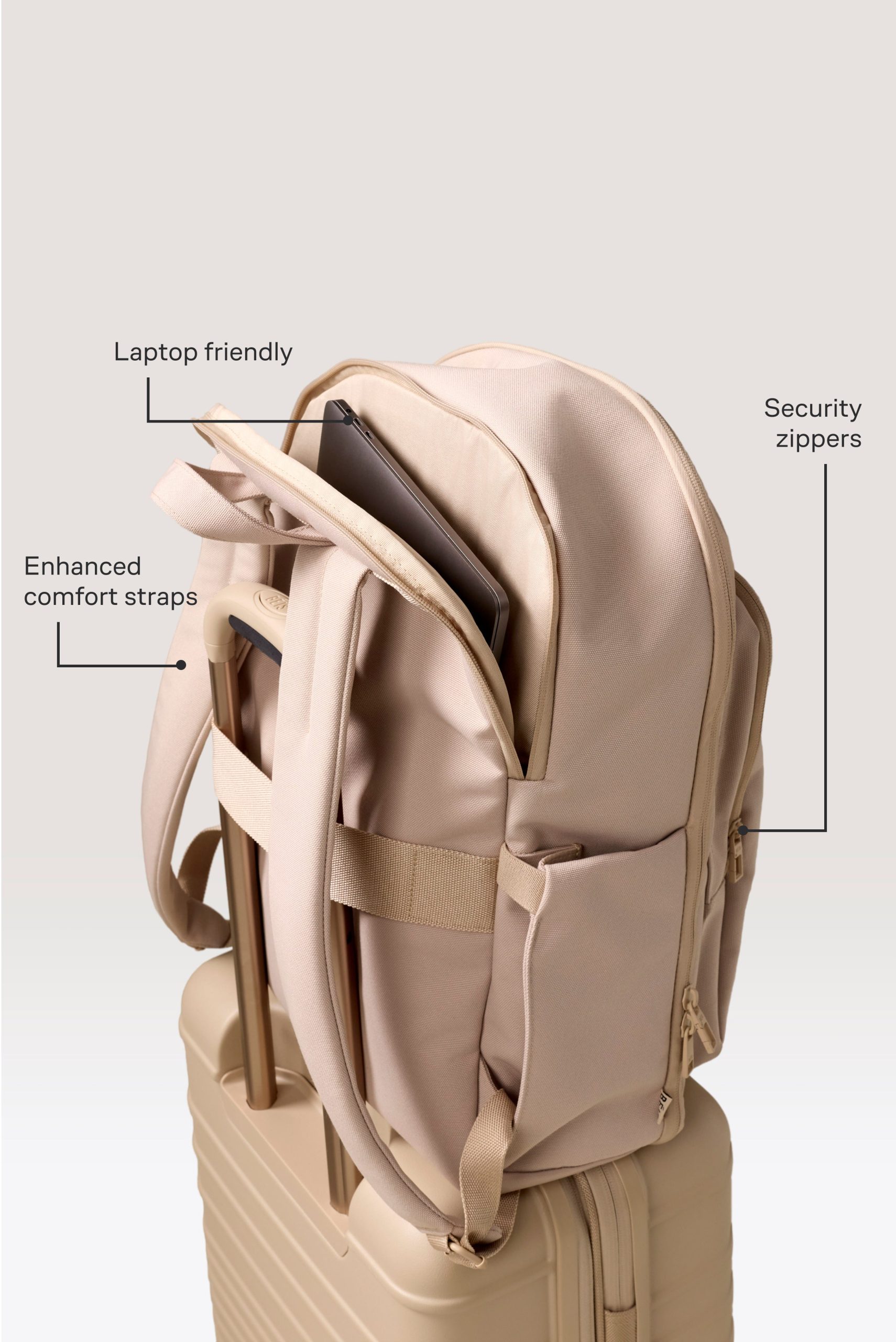 The Travel Backpack in Beige - Image 2