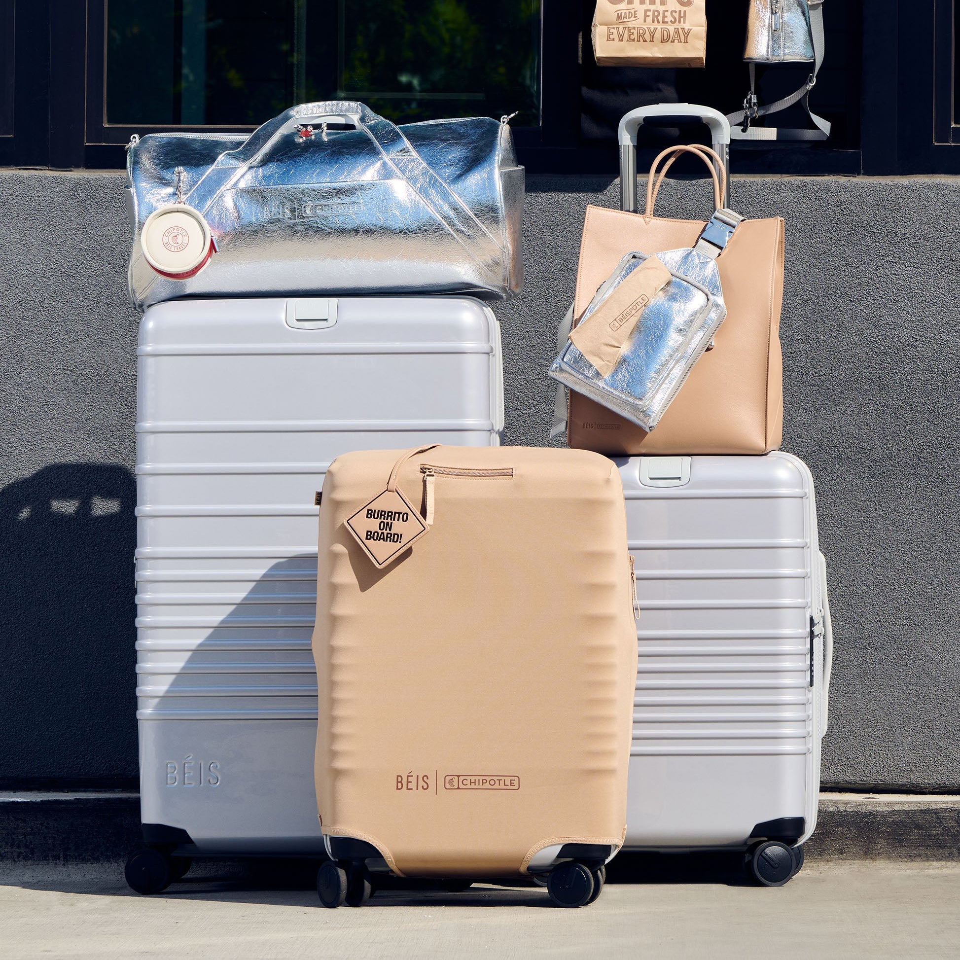 BÉIS x Chipotle The Carry-On Luggage Cover in Kraft Brown - Image 2