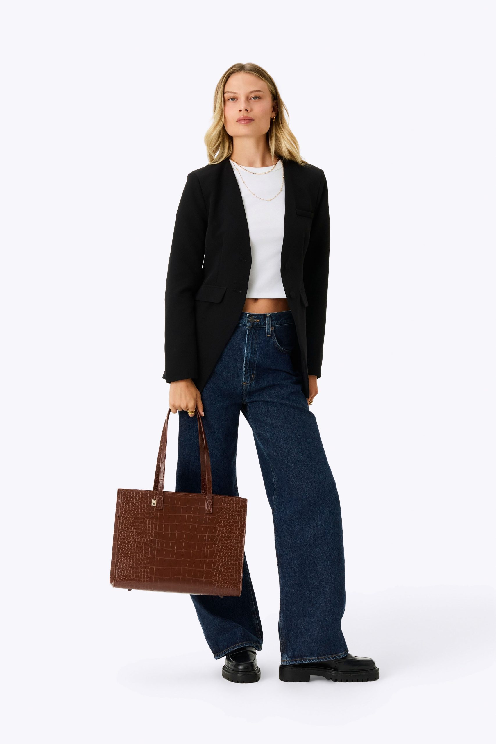 The Work Tote in Maple Croc - Image 2